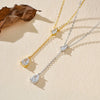 Necklace 925 Sterling Silver Geometric Microinlay Water Drop Zircon Yshaped Tassel Chain Unisex