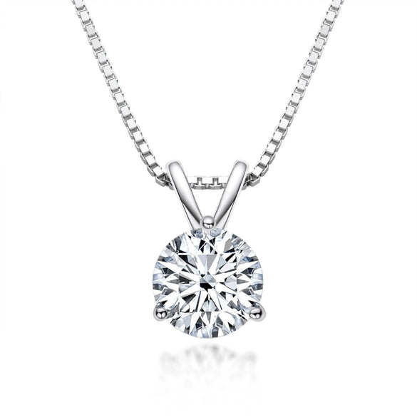 Necklace 925 Sterling Silver Geometric Moissanite Set With Diamonds Simple Style