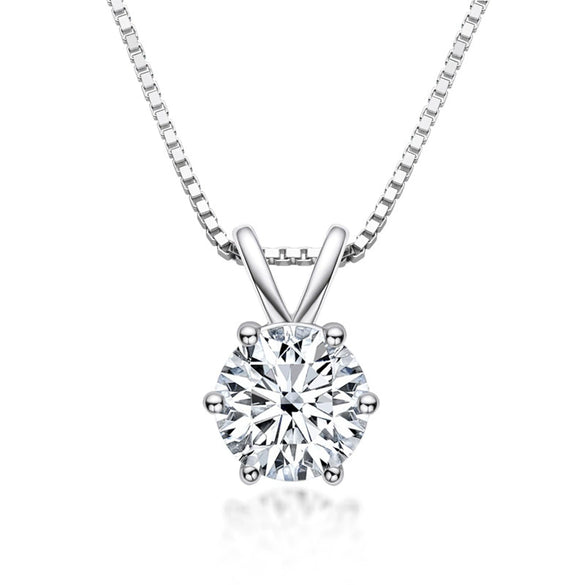 Necklace 925 Sterling Silver Geometric Moissanite Set With Diamonds Simple Style
