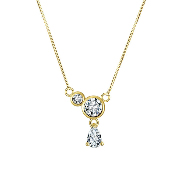 Necklace 925 Sterling Silver Geometric O Chain Micro Inlaid Zircon Electroplated Minimalist Design