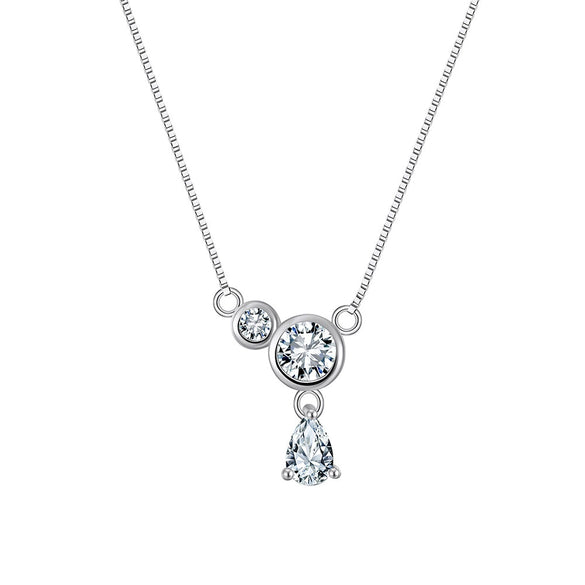 Necklace 925 Sterling Silver Geometric O Chain Micro Inlaid Zircon Electroplated Minimalist Design