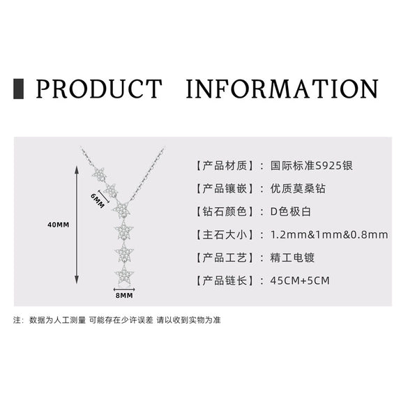 Necklace 925 Sterling Silver Geometric Pendant Set With Diamonds Minimalist Style For Women