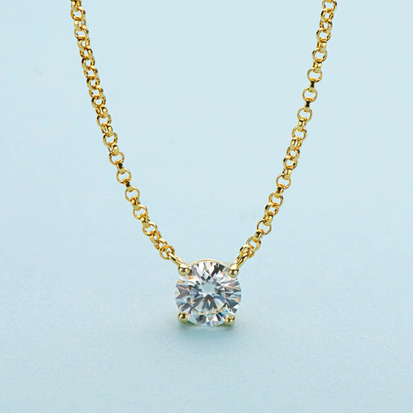 Necklace 925 Sterling Silver Geometric Pendant Set With Diamonds Minimalist Style For Women