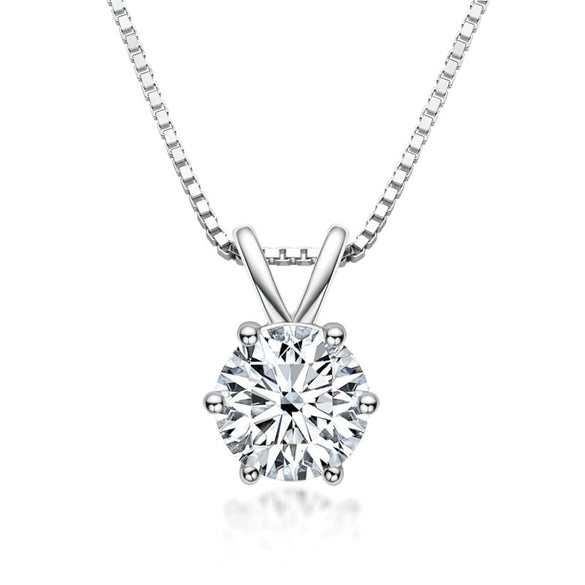 Necklace 925 Sterling Silver Geometric Pendant Set With Diamonds Minimalist Style For Women