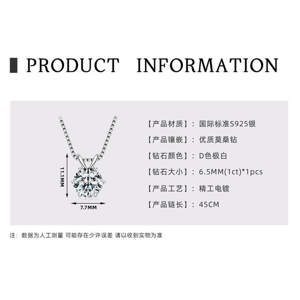 Necklace 925 Sterling Silver Geometric Pendant Set With Diamonds Minimalist Style For Women