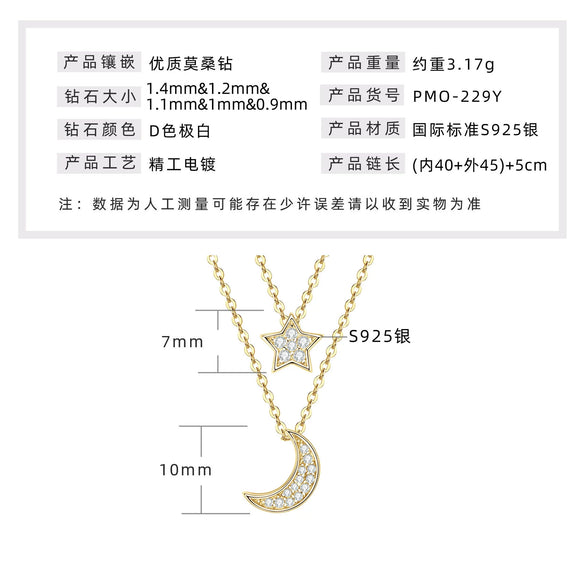Necklace 925 Sterling Silver Geometric Pendant Set With Diamonds Minimalist Style For Women