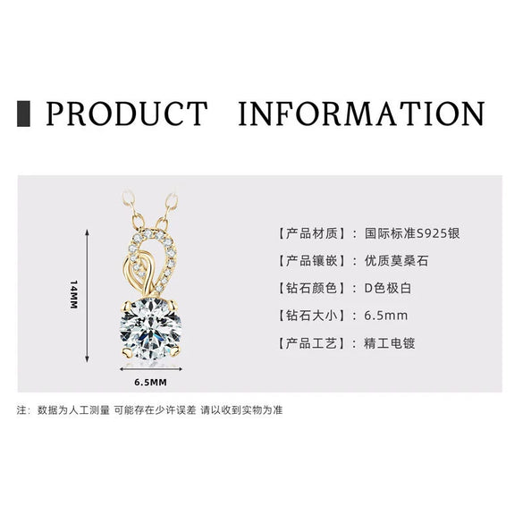 Necklace 925 Sterling Silver Geometric Pendant Set With Diamonds Minimalist Style For Women