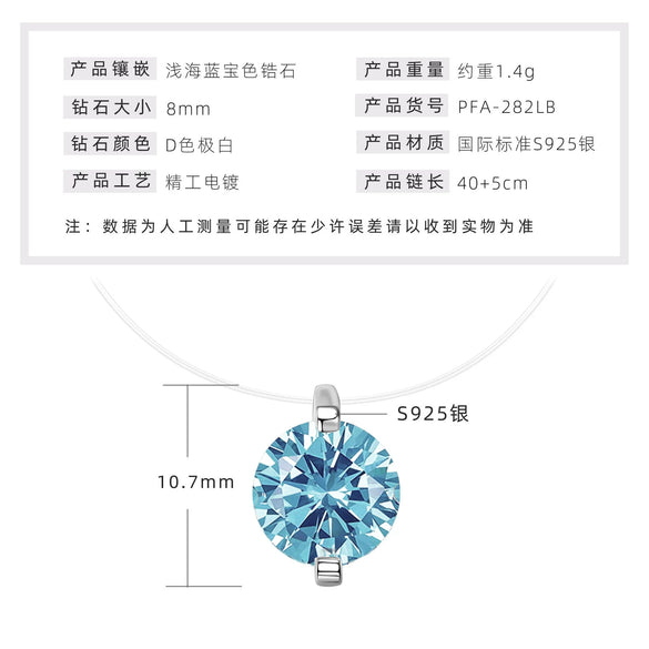 Necklace 925 Sterling Silver Geometric Pendant Set With Diamonds Minimalist Style For Women