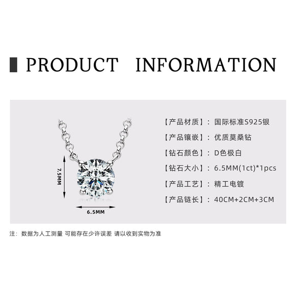 Necklace 925 Sterling Silver Geometric Pendant Set With Diamonds Minimalist Style For Women