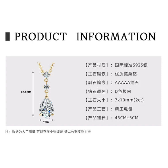 Necklace 925 Sterling Silver Geometric Pendant Set With Diamonds Minimalist Style For Women