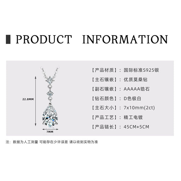 Necklace 925 Sterling Silver Geometric Pendant Set With Diamonds Minimalist Style For Women