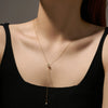 Necklace 925 Sterling Silver Geometric Style Cross Chain Electroplated Platinum 18K Gold