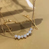 Necklace 925 Sterling Silver Geometric Zircon Pendant 18K Gold Plated Cross Chain Light Luxury Style For Women