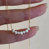 Necklace 925 Sterling Silver Geometric Zircon Pendant 18K Gold Plated Cross Chain Light Luxury Style For Women