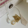 Necklace 925 Sterling Silver Opal Stone Geometric Style