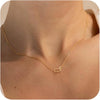 Necklace 925 Sterling Silver Oval Double Ring Geometric Style Gold Plated