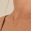 Necklace 925 Sterling Silver Oval Double Ring Geometric Style Gold Plated