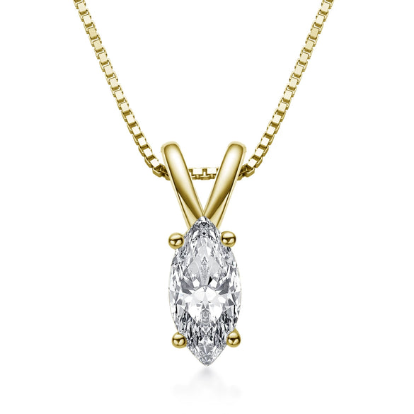 Necklace 925 Sterling Silver Pearshaped Moissanite Geometric Light Luxury Electroplated For Women