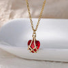 Necklace Synthetic Zircon Heart Shape Electroplated Snake Bone Chain Women's Jewelry