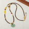 Necklace Tiger Eye Stone Natural Freshwater Pearl Green Aventurine Stainless Steel Geometric Vintage Handmade Women