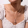 Necklace Titanium Steel Animal Zodiac Mermaid Natural Baroque Pearl Electroplated 18K Goldplated Color Retention Simple Design Unisex