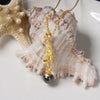 Necklace Titanium Steel Animal Zodiac Mermaid Natural Baroque Pearl Electroplated 18K Goldplated Color Retention Simple Design Unisex