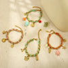 Necklace Titanium Steel Animal Zodiac Pattern Electroplating Ocean Style Pineapple Flower Cherry Pendant Braided Rope