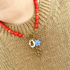 Necklace Titanium Steel Animal Zodiac Pattern Roasted Color Pearl Pendant