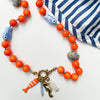 Necklace Titanium Steel Animal Zodiac Pattern Roasted Color Pearl Pendant