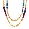 Necklace Titanium Steel Ball Natural Stone Agate Geometric Handmade Jewelry For Women