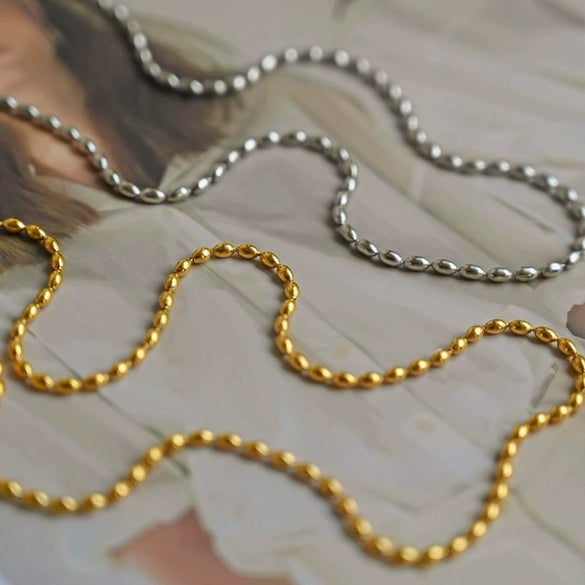 Necklace Titanium Steel Bare Chain Overlapping Electroplating Accessories