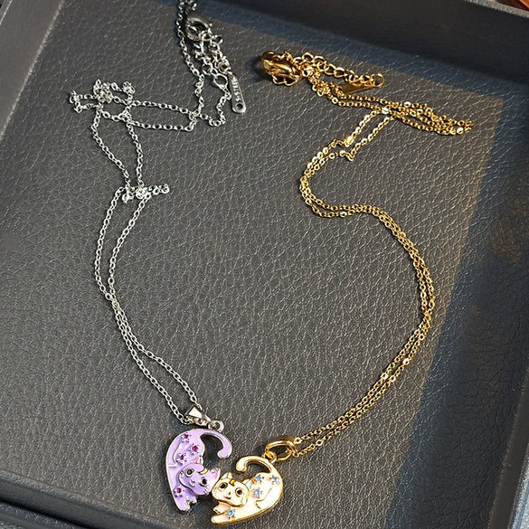 Necklace Titanium Steel Cat Animal Zodiac Magnetic Electroplating O Word Chain Light Luxury Fashionable Highend Versatile