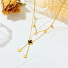 Necklace Titanium Steel Color Retaining Love Four Leaf Clover Shell Multiple Pendants Tassel Geometric Plant Flowers Style