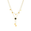 Necklace Titanium Steel Color Retaining Love Four Leaf Clover Shell Multiple Pendants Tassel Geometric Plant Flowers Style