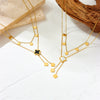 Necklace Titanium Steel Color Retaining Love Four Leaf Clover Shell Multiple Pendants Tassel Geometric Plant Flowers Style