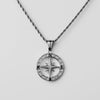 Necklace Titanium Steel Compass Round Hip Hop Trendy Electroplating Geometric Pendant Twist Chain