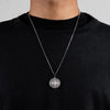 Necklace Titanium Steel Compass Round Hip Hop Trendy Electroplating Geometric Pendant Twist Chain