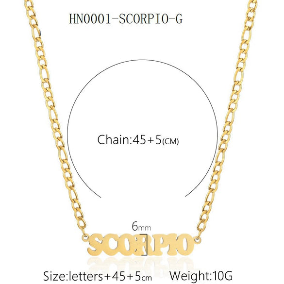 Necklace Titanium Steel Constellation Electroplating