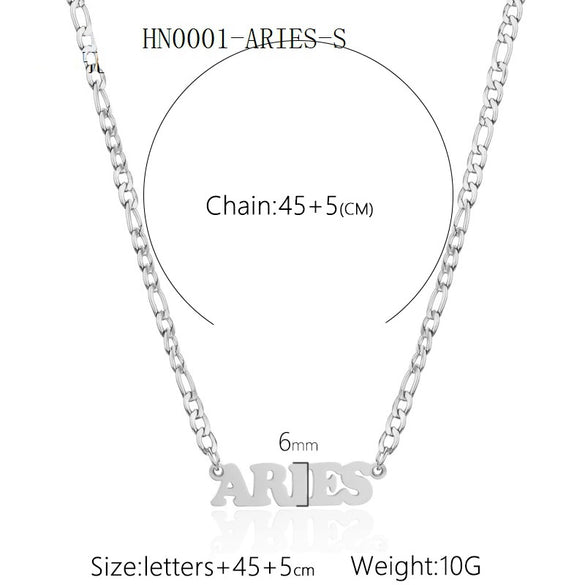Necklace Titanium Steel Constellation Electroplating
