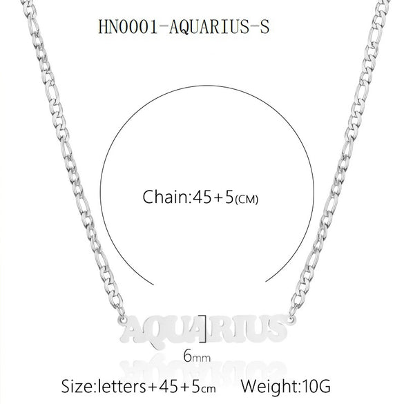 Necklace Titanium Steel Constellation Electroplating