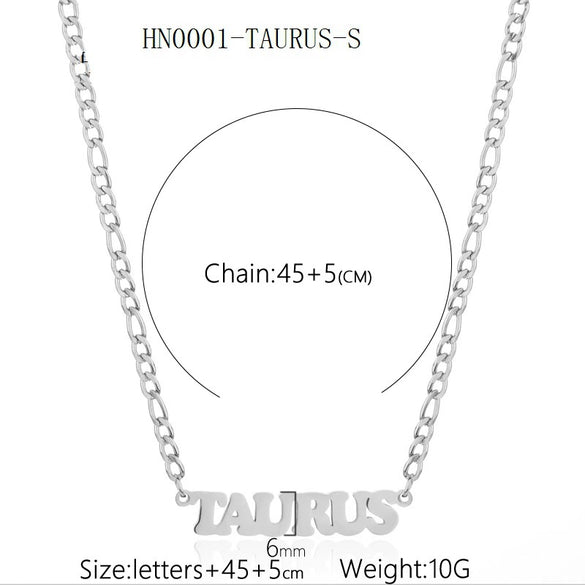 Necklace Titanium Steel Constellation Electroplating