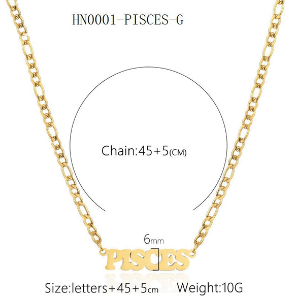 Necklace Titanium Steel Constellation Electroplating