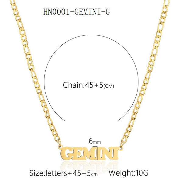 Necklace Titanium Steel Constellation Electroplating
