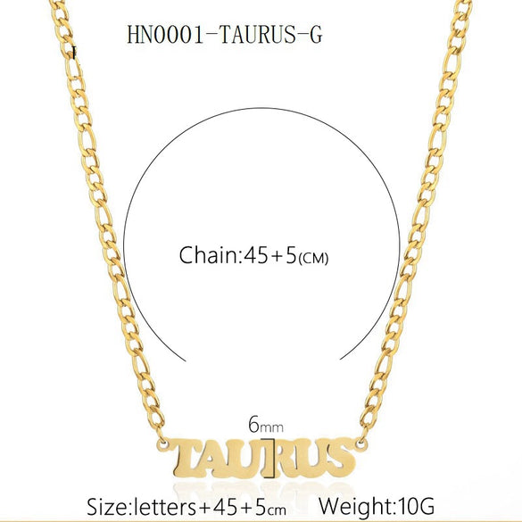 Necklace Titanium Steel Constellation Electroplating