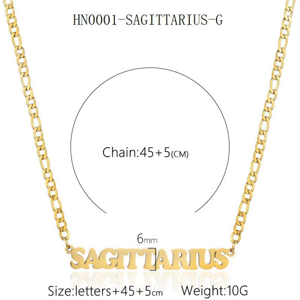Necklace Titanium Steel Constellation Electroplating