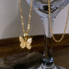 Necklace Titanium Steel Copper Animals Zodiac Electroplating Golden Butterfly Women's