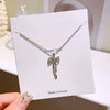 Necklace Titanium Steel Copper Bow Tassel 18K Gold Plated Electroplating For Women
