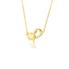 Necklace Titanium Steel Copper Bow Tassel Zircon Electroplating Women