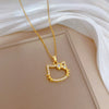 Necklace Titanium Steel Copper Bowknot Cat Geometric Light Luxury Elegant Gorgeous Unisex