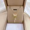 Necklace Titanium Steel Copper Butterfly Tassel Geometric Light Luxury Elegant Gorgeous Allmatch Clavicle Chain For Women